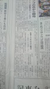 日本経済新聞に掲載された記事